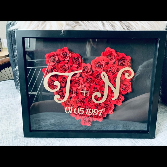 Roses heart shadow box - Picture 12 of 16